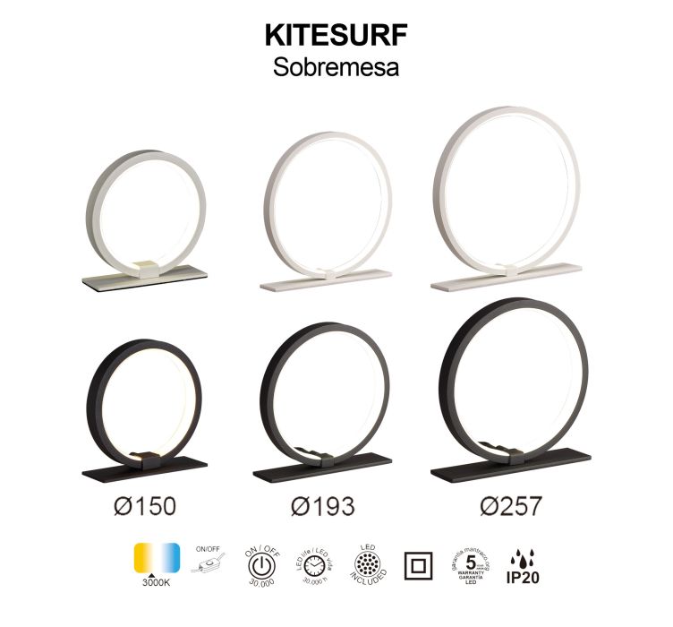 Настільна світлодіодна лампа Mantra Kitesurf Negro 8W (3000K)4