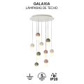 Підвісна люстра Mantra GALAXIA на 9 круглих плафонів (Cemento + Blanco)2