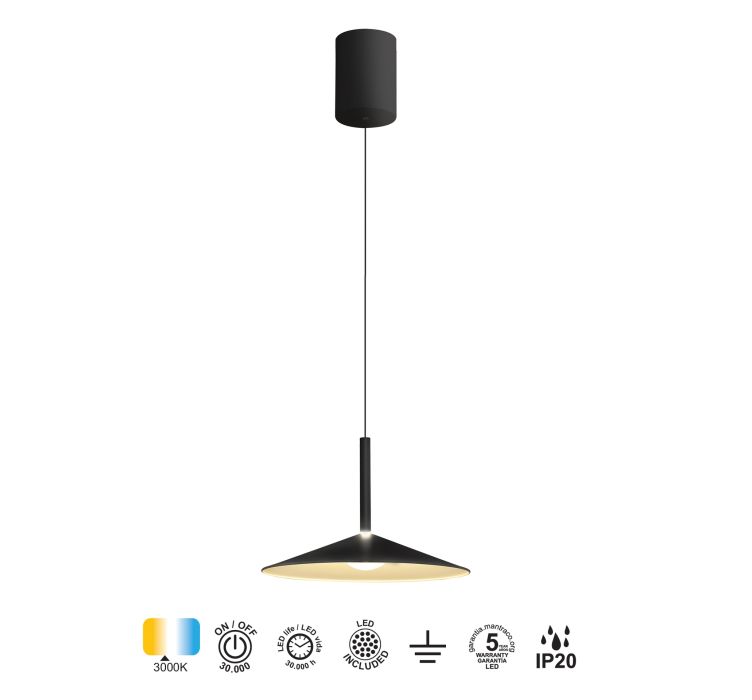 Підвісний LED світильник CALICE COLGANTE PEQUEÑO 1L - NEGRO Y BLANCO6