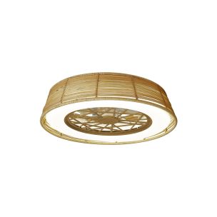 Стельовий вентилятор із люстрою Indonesia Mini Plafon / Ventilador - Ratan