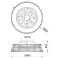 Стельовий вентилятор із люстрою Indonesia Mini Plafon / Ventilador - Ratan8