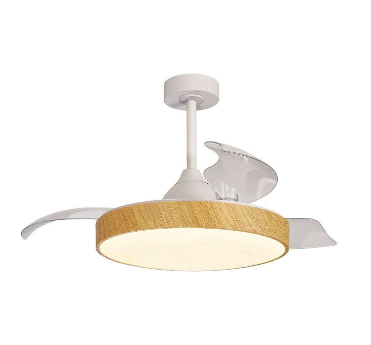 Стельовий вентилятор з LED-освітленням MANTRA ALASKA (Ilumitation Wood)1