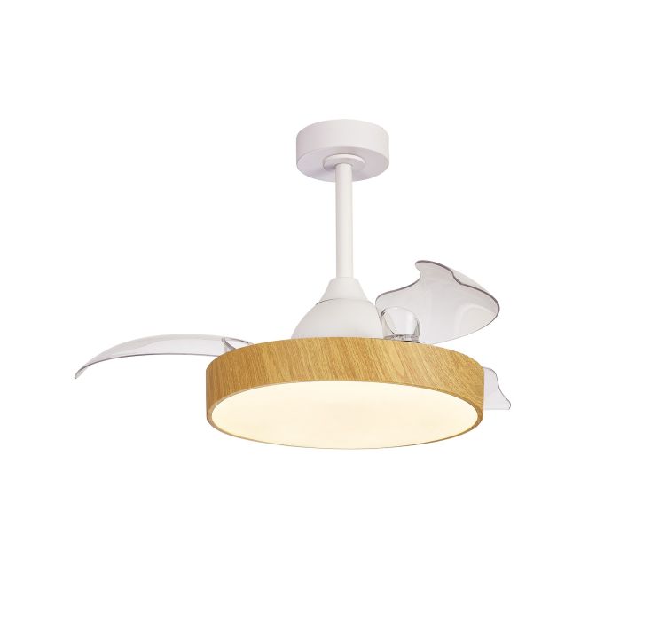 Стельовий вентилятор з LED-освітленням MANTRA ALASKA 45W (Ilumitation Wood)1