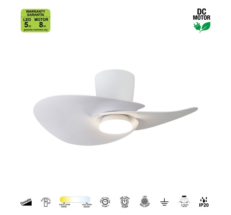 Стельовий світильник-вентилятор із LED-підсвіткою NENUFAR Blanco6