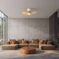 Стельовий світильник-вентилятор із LED-підсвіткою NENUFAR Blanco-Madera3