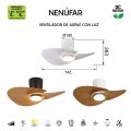 Стельовий світильник-вентилятор із LED-підсвіткою NENUFAR Blanco-Madera4