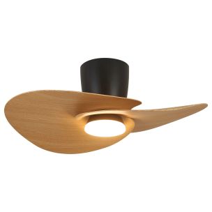 Стельовий світильник-вентилятор із LED-підсвіткою NENUFAR Negro-Madera