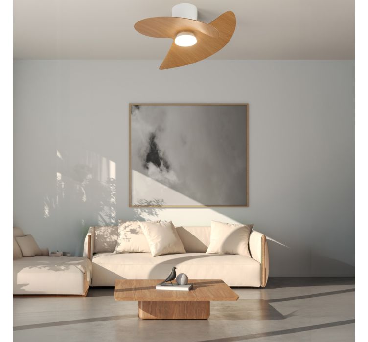 Стельовий світильник- вентилятор із LED-підсвіткою ONA BLANCO-MADERA2