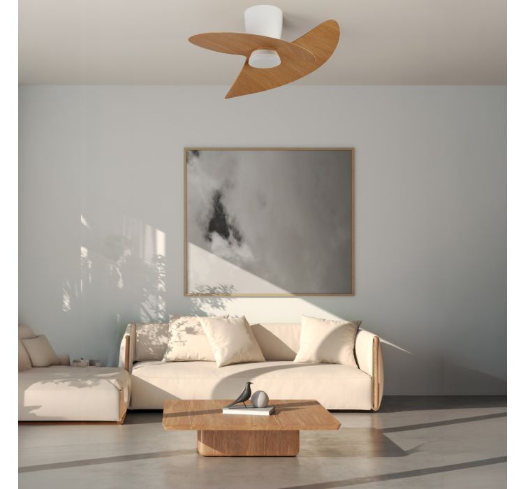 Стельовий світильник- вентилятор із LED-підсвіткою ONA BLANCO-MADERA3
