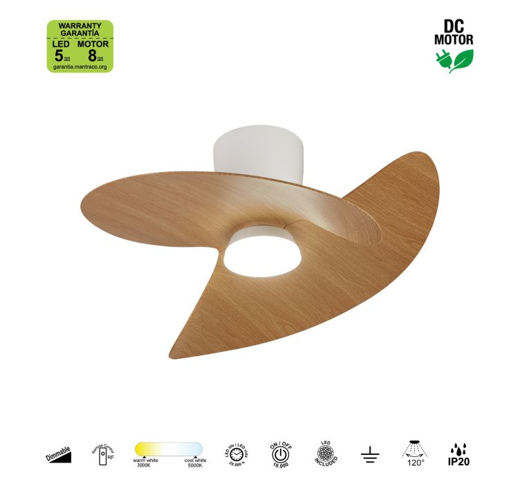Стельовий світильник- вентилятор із LED-підсвіткою ONA BLANCO-MADERA5