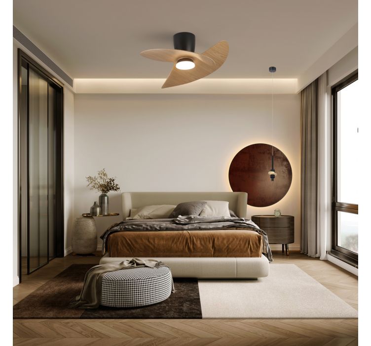 Стельовий світильник- вентилятор із LED-підсвіткою ONA NEGRO-MADERA2
