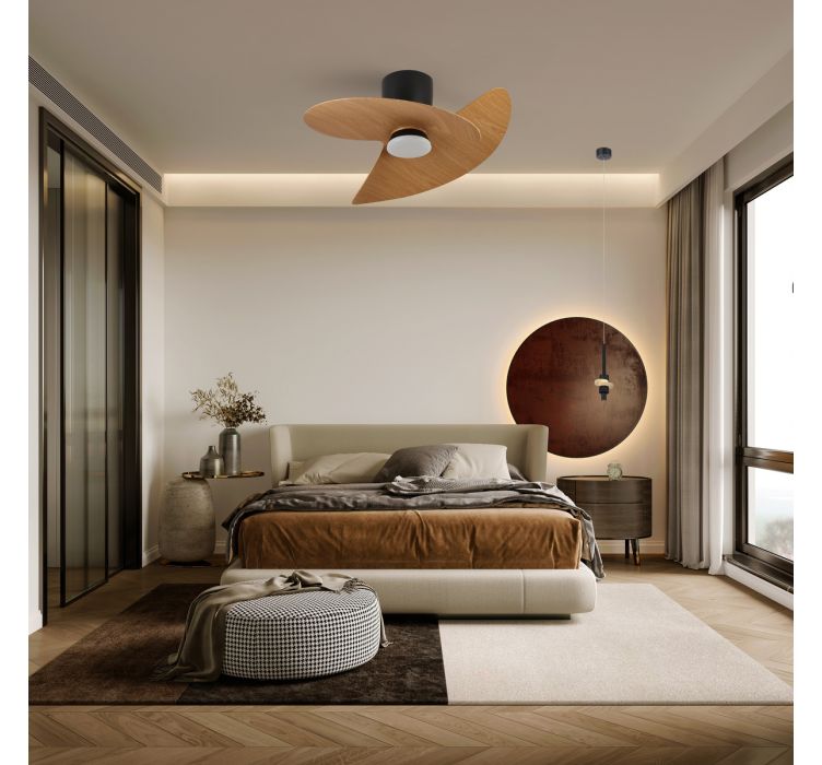 Стельовий світильник- вентилятор із LED-підсвіткою ONA NEGRO-MADERA3