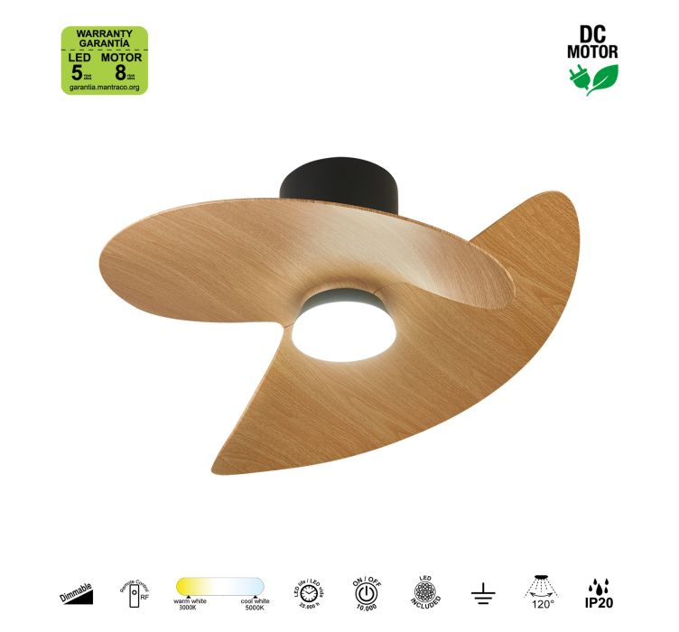 Стельовий світильник- вентилятор із LED-підсвіткою ONA NEGRO-MADERA5