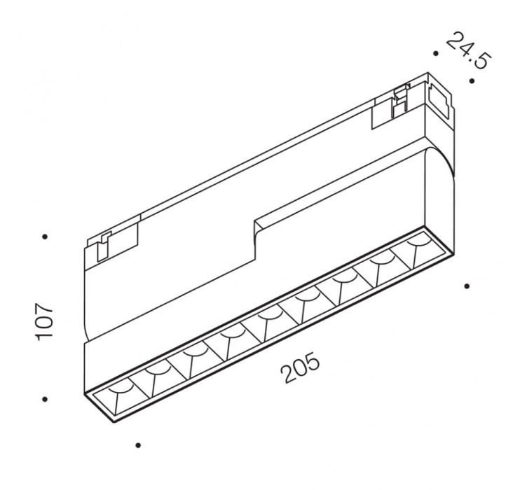 Светильник линейный IN_LINE COMFORT B 205, L205mm, W24,5mm, H48mm, LED 12W, 3000К, черный (06.2052.12.930.BK)2