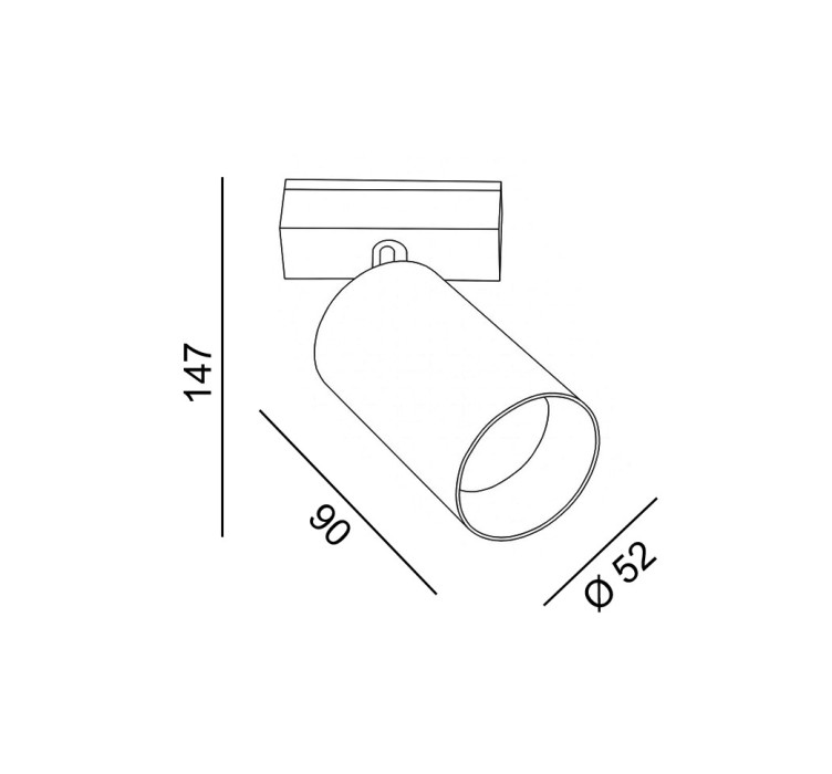 Светильник прожекторный IN_LINE TUB M NB , D52, H90mm, LED 10W, 3000К, черный (06.0595.9.930.BK)2