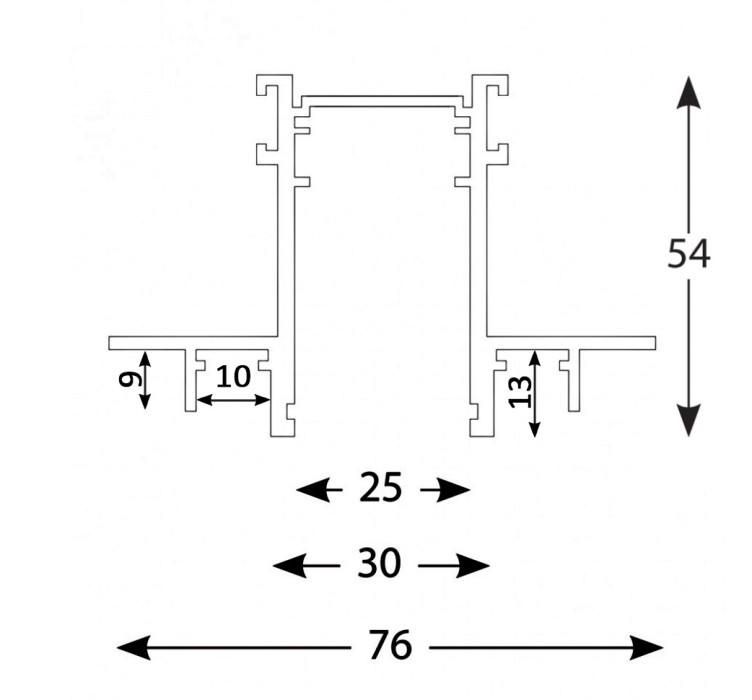 Трек вбудований IN_LINE TRACK R 3000, L3000mm, W30mm, H54mm, білий (06.R300.WH)2