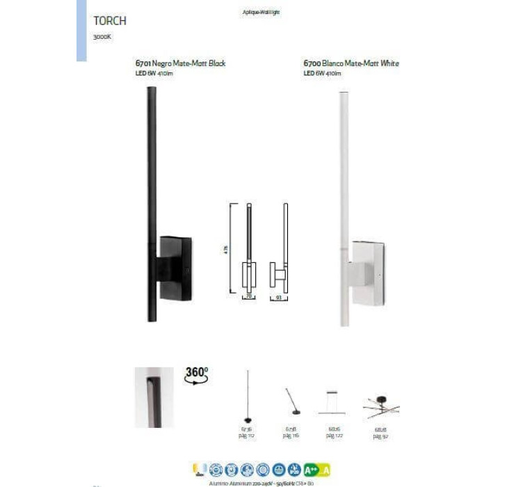 Бра Mantra TORCH 67002
